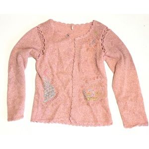 Light Pink Angora Blend Sparkly Sweater